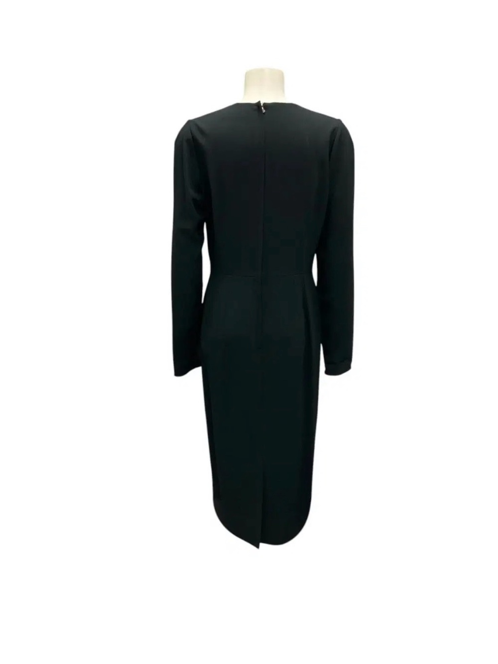 Dolce & Gabbana Black Long-Sleeve Midi Dress with Gold and Red Crest - Picture 5 of 5